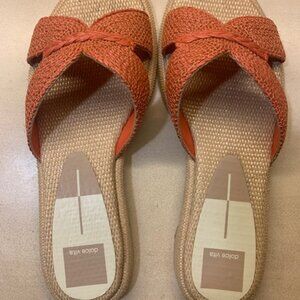 Dolce Vita Raffia Atomic Sandals; color persimmon; Size 9.5; Preowned worn once